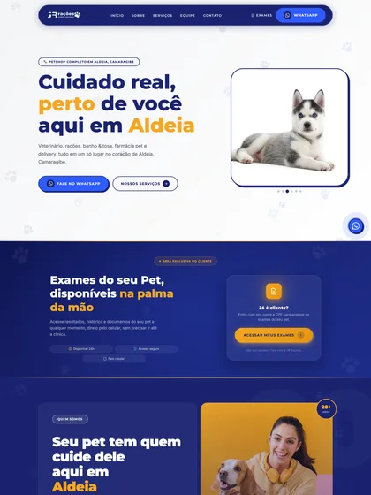 O site da JR Rações aberto num notebook e num celular