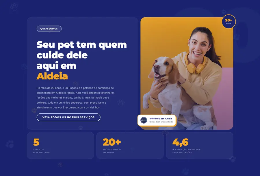 JR Rações: Seu pet tem quem cuide dele aqui em Aldeia