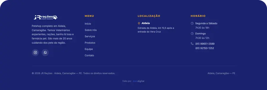 JR Rações: Rodapé