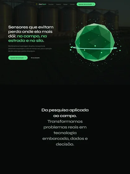 O site da ZeaTech aberto num notebook e num celular